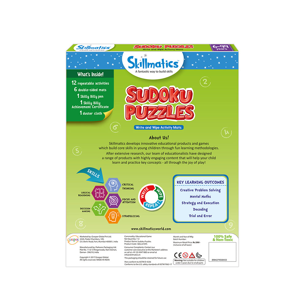Skillmatics Sudoku Puzzles packaging on a white background