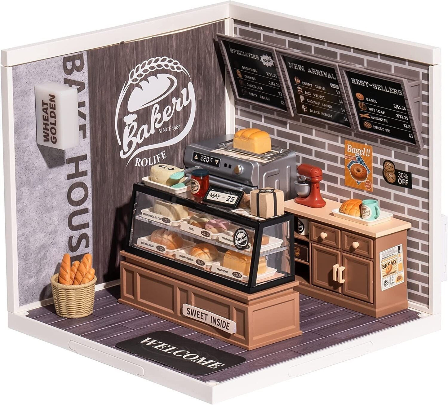 Close-up view of miniature house interior details