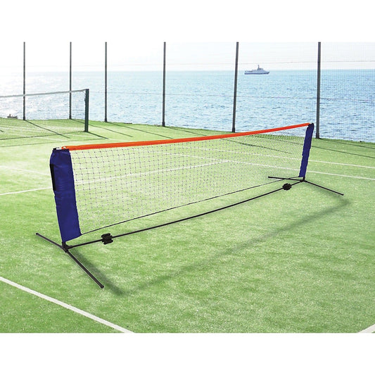 Portable foldable mini tennis net and post set for backyard and indoor play