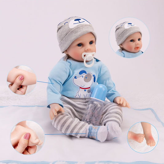 Realistic baby doll with lifelike facial features