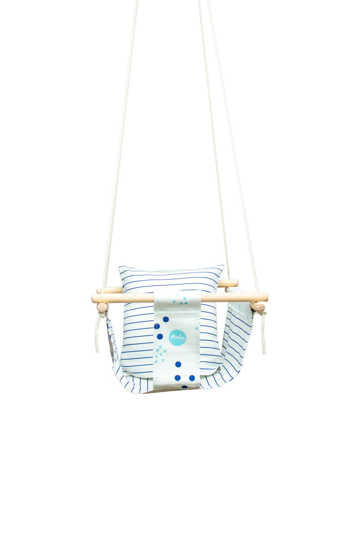 Premium Baby Swing – Blue Dots