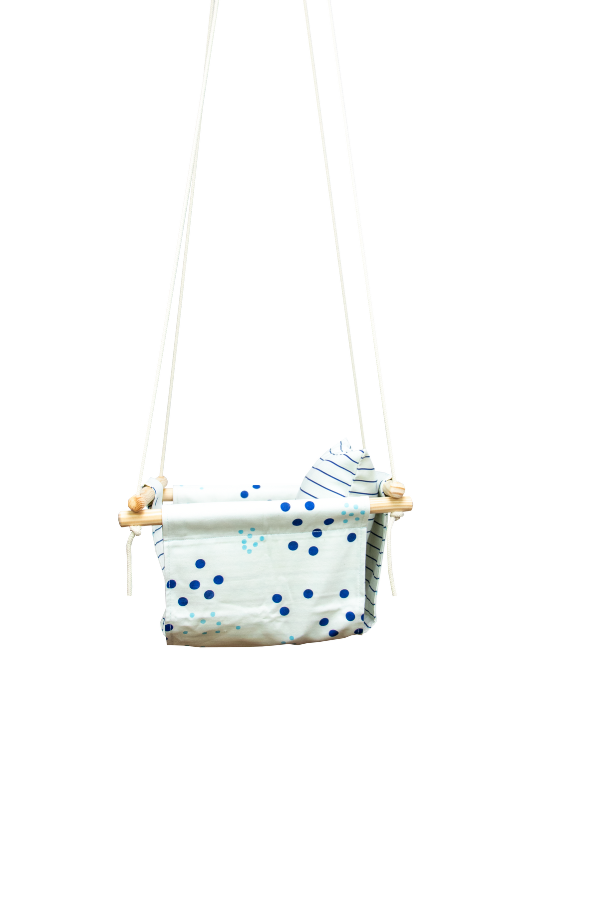 Premium Baby Swing – Blue Dots
