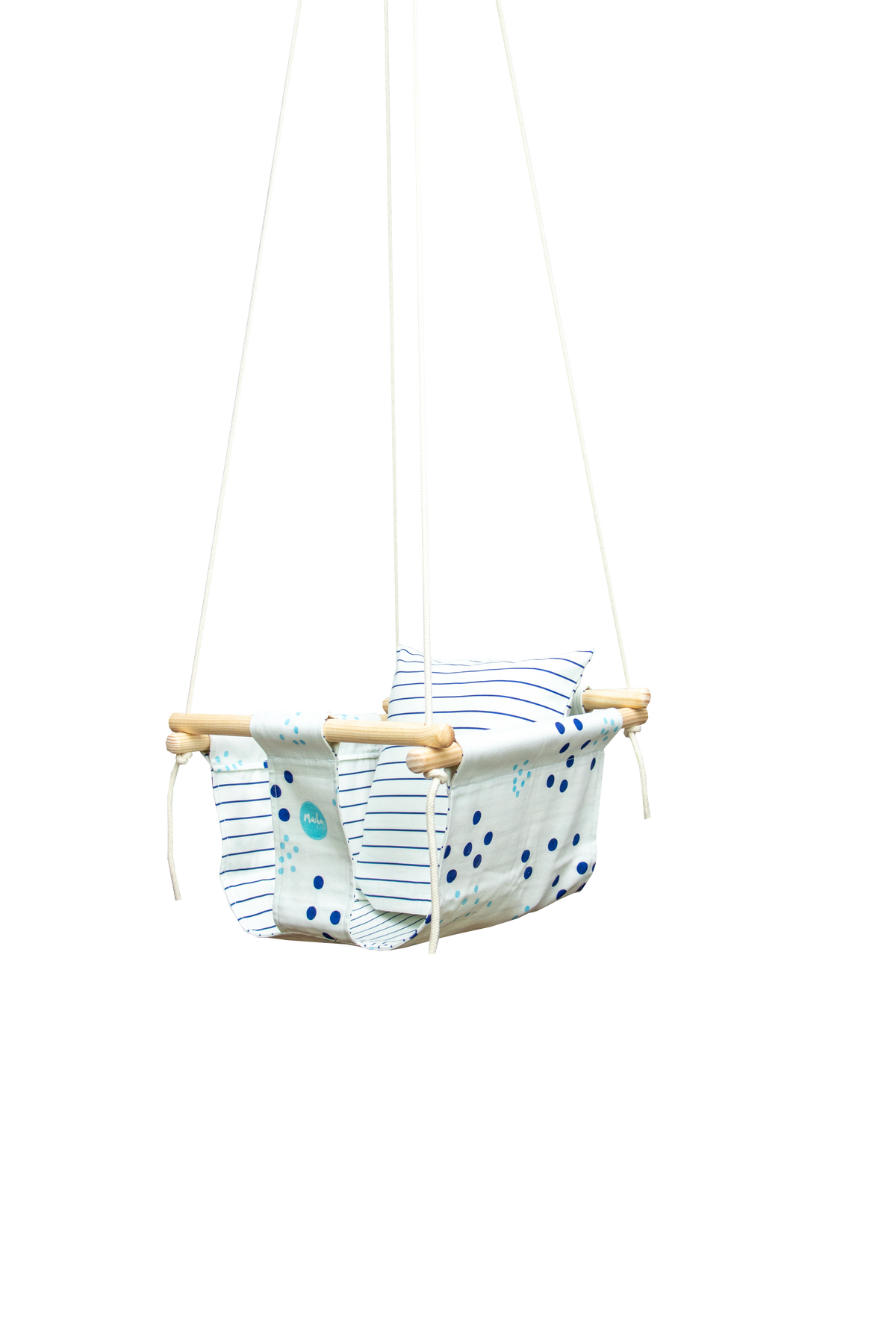 Premium Baby Swing – Blue Dots