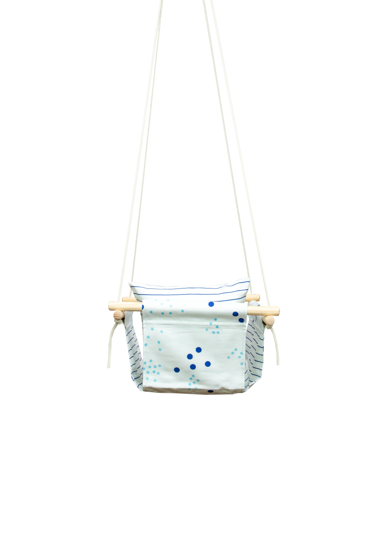 Premium Baby Swing – Blue Dots